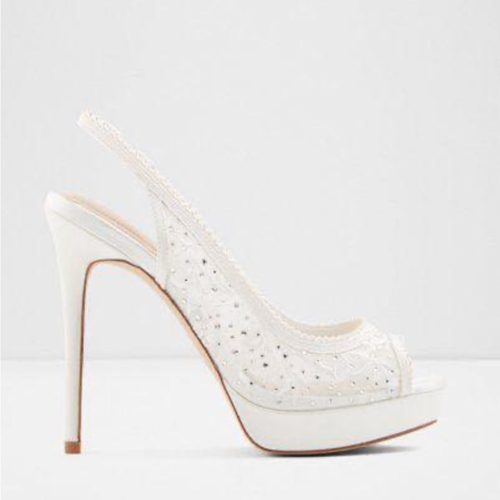 ALDO Elegant White Slingback Heels